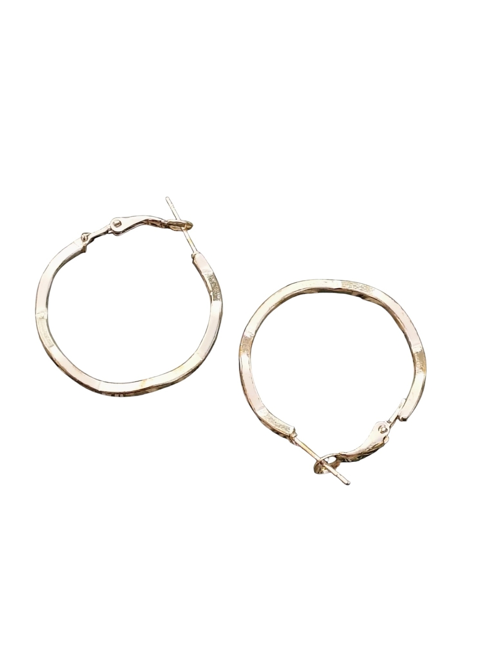 Faceted Gold Hoop Earrings - Polished Everyday Hoops